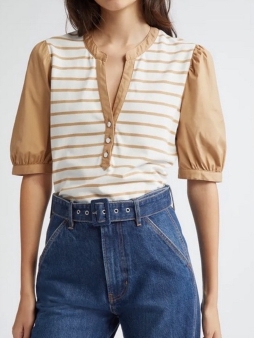 Veronica Beard 100% Cotton Kellie Stripe Top